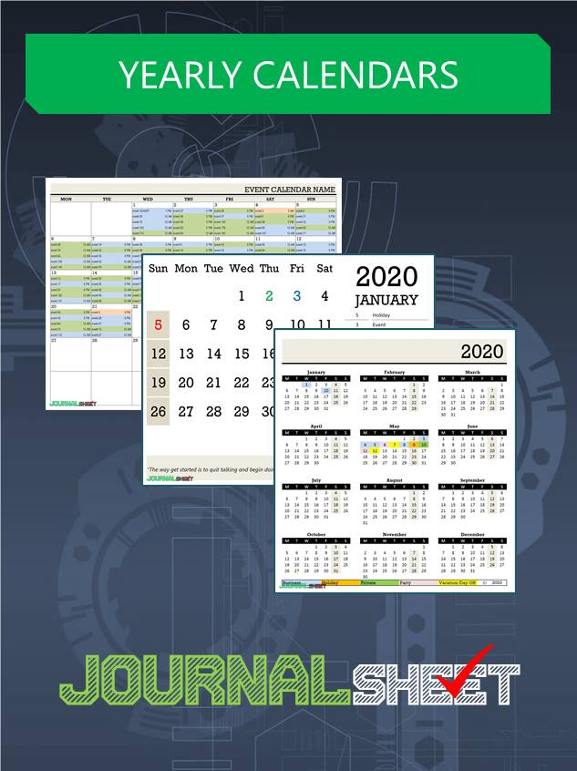 JS019-CXL YEARLY CALENDARS - journalSHEET