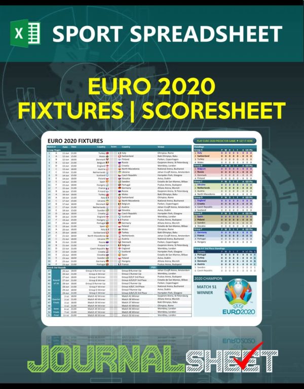 JS800-SS-XL UEFA EURO 2020-2021 FIXTURES | SCORESHEET ...
