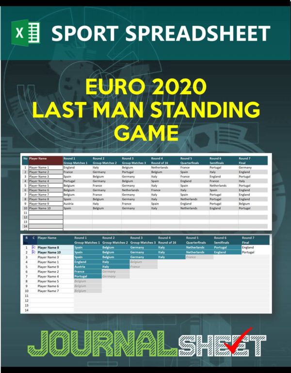 Euro 2020 Last Man Standing Game Spreadsheet