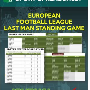 European Football League Last Man Standing Game Template