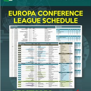 Europa Conference League Fixtures and Scoresheet Template