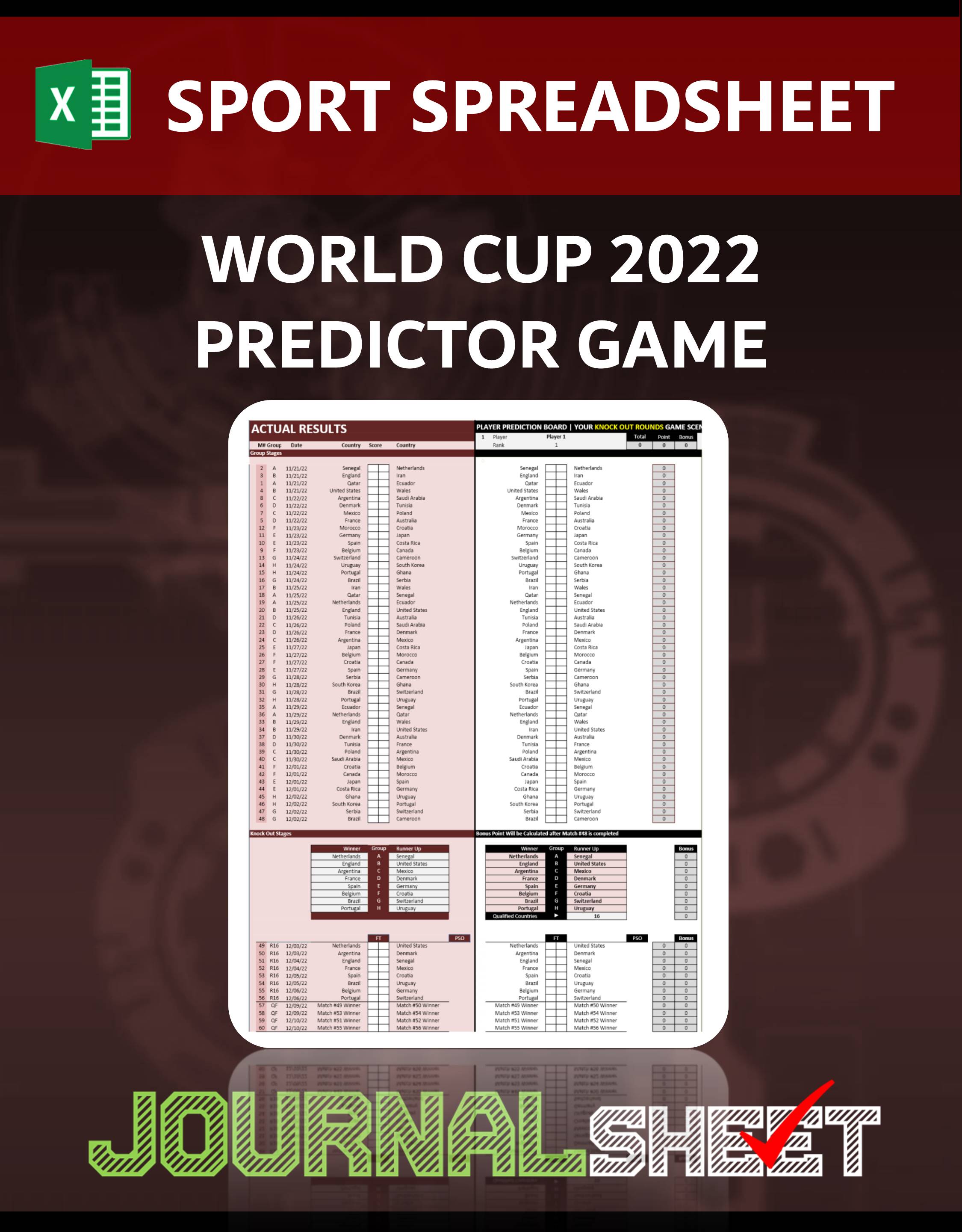 JS814-SS-XL ◉ FIFA WORLD CUP 2022 PREDICTOR GAME