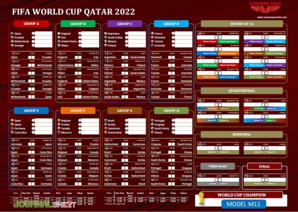World Cup 2022 Wall Chart M11