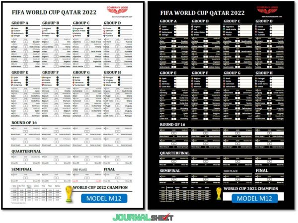 World Cup 2022 Wall Chart M12 - Portrait Layout