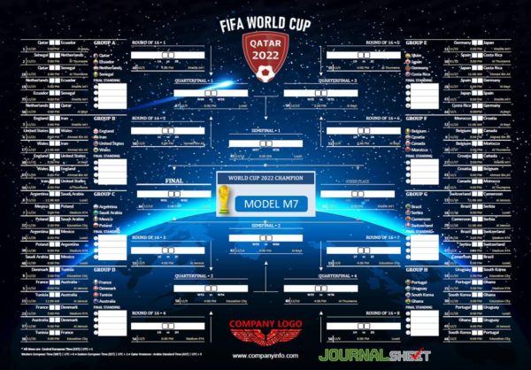 FIFA World Cup Qatar 2022 Wall Chart M7