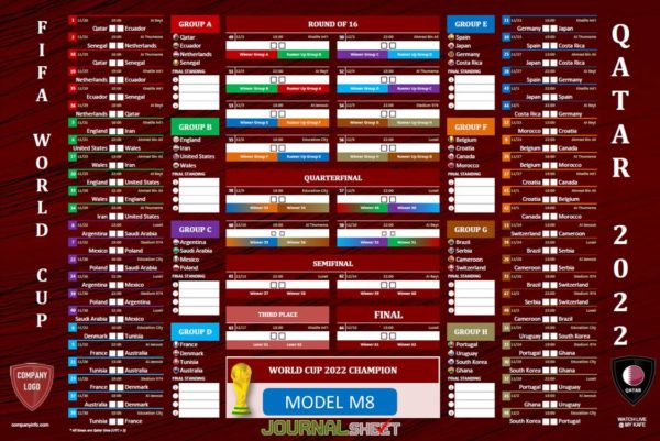 World Cup 2022 Wall Chart M8