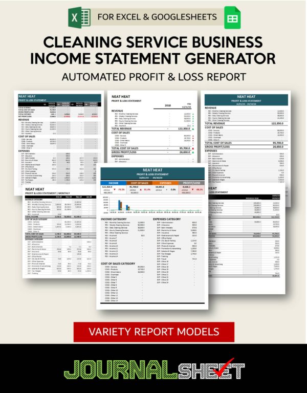 Income Statement Generator - Cleaning Service Business