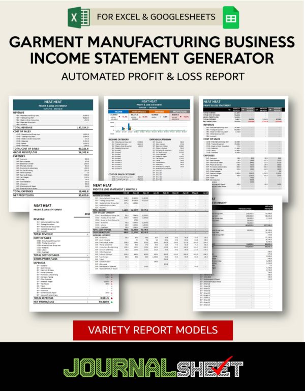 Income Statement Generator - Garment Manufacturing Business