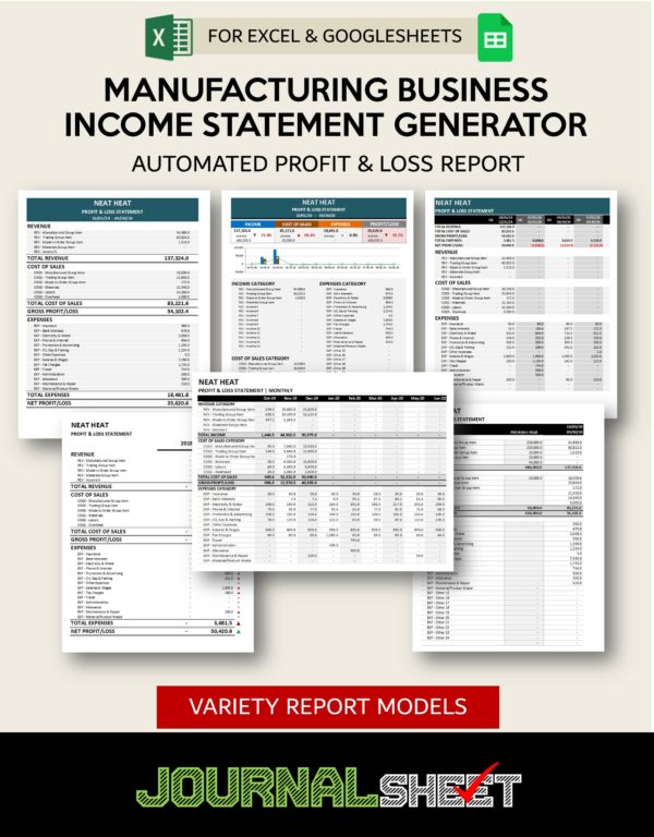 Income Statement Generator - Manufacturing Business