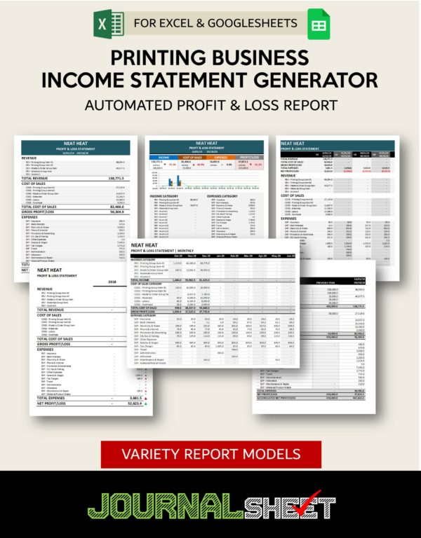 Income Statement Generator - Printing Business