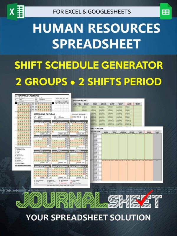 Shift Schedule Generator - 2 Groups - 2 Shifts