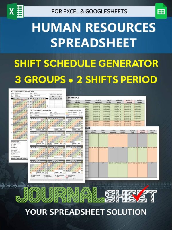 Shift Schedule Generator - 3 Groups - 2 Shifts