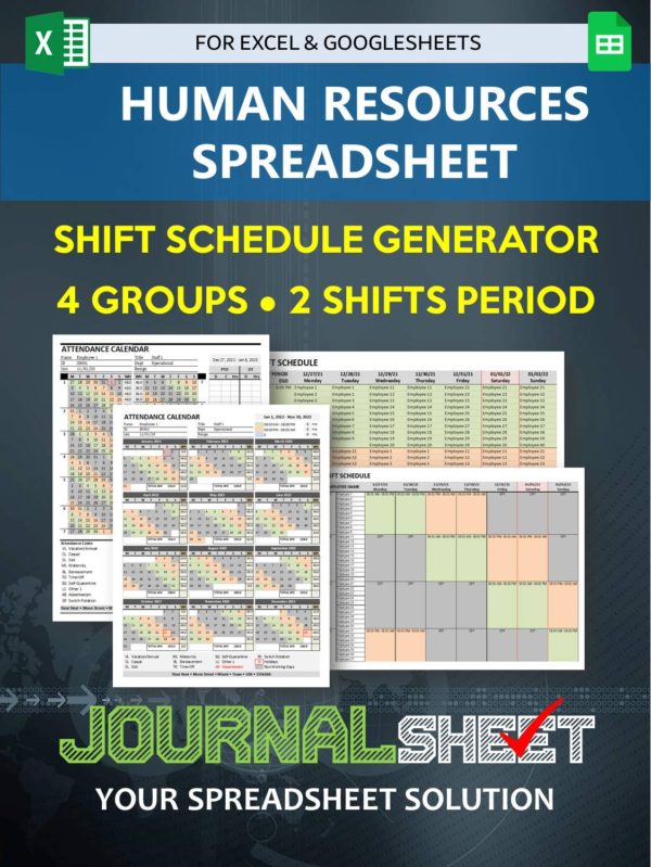 Shift Schedule Generator - 4 Groups - 2 Shifts