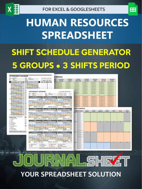 Shift Schedule Generator - 5 Groups -3 Shifts