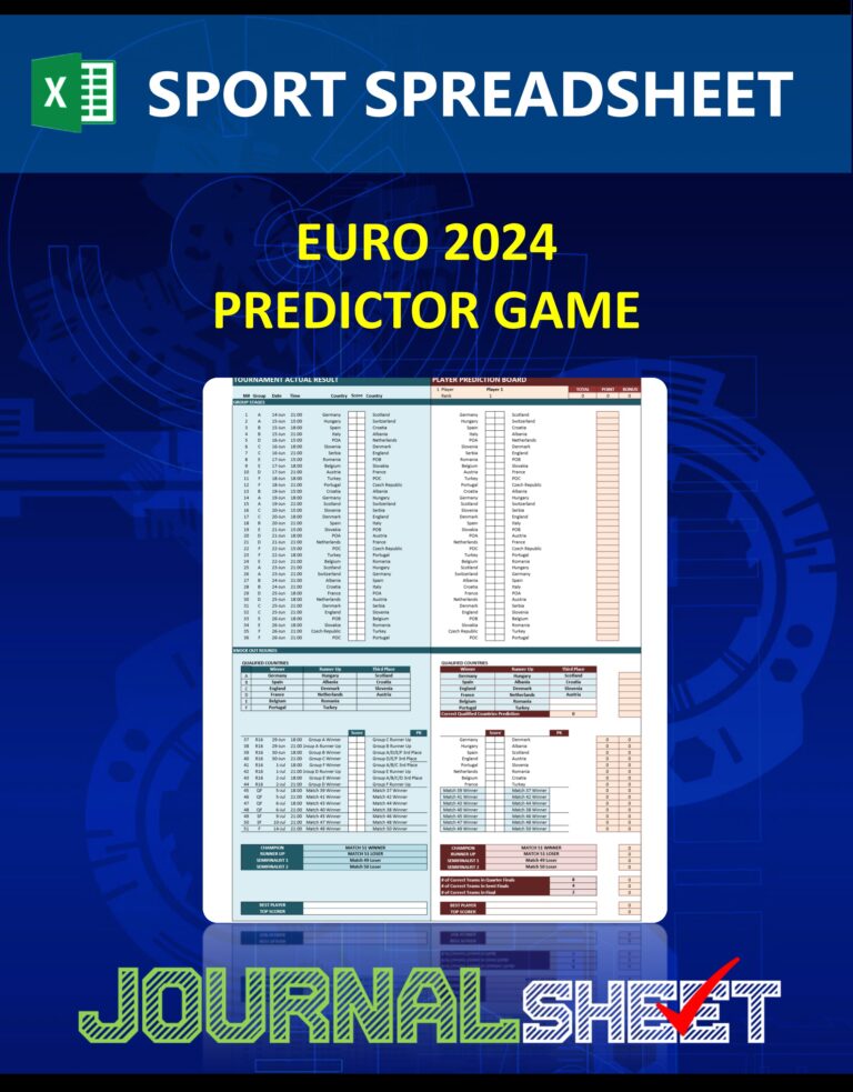 JS833SSXL UEFA EURO 2024 PREDICTOR GAME journalSHEET