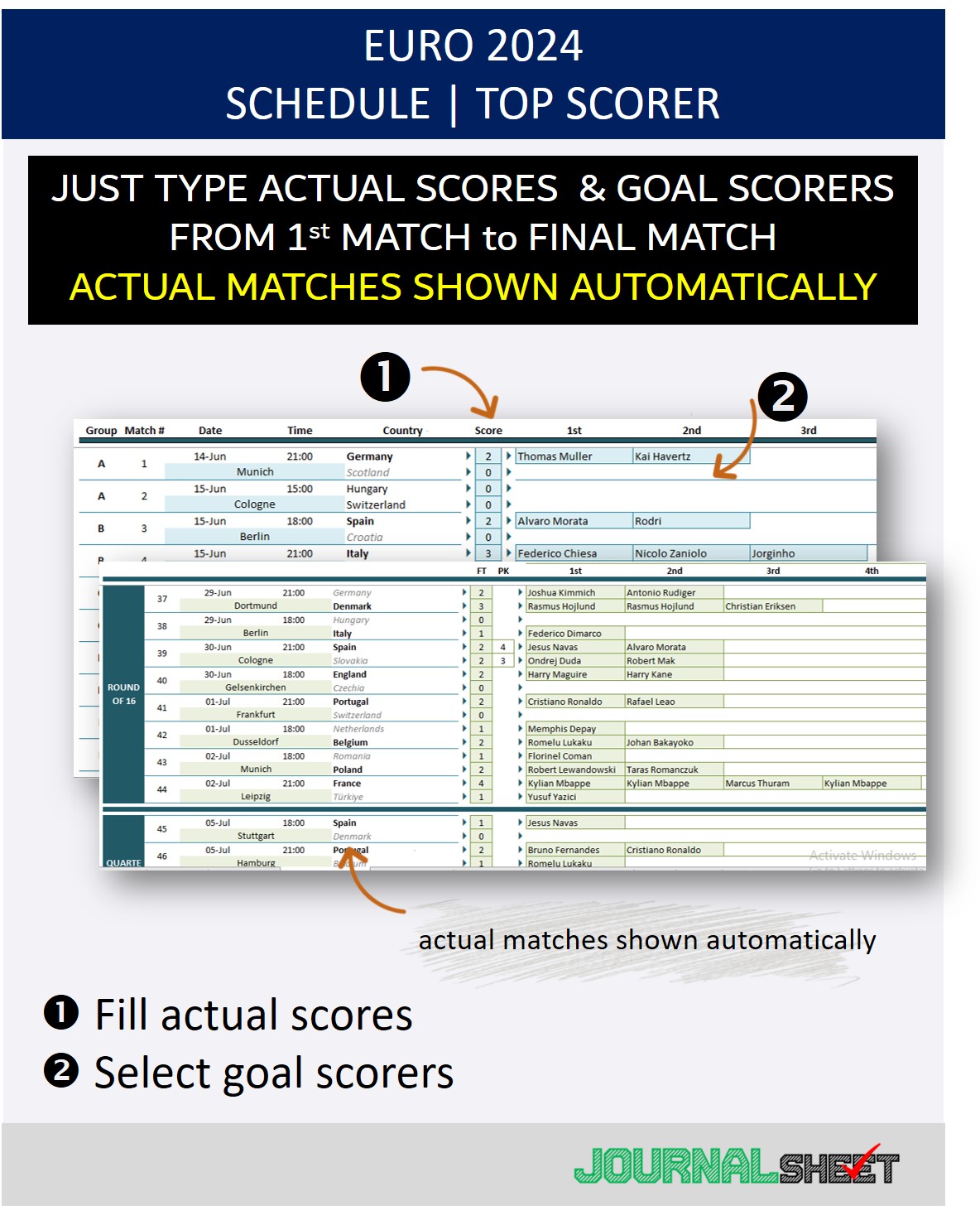 Euro 2024 Schedule Top Scorer - Matches