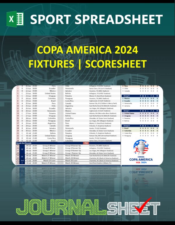 Copa America 2024 Schedule Spreadsheet